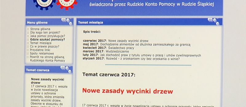 Rudzkie Konto Pomocy - strona internetowa