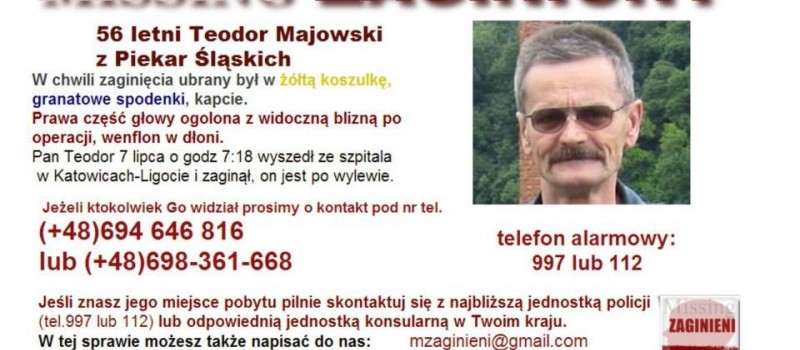 ZAGINĄŁ TEODOR MAJOWSKI. RODZINA PROSI O POMOC